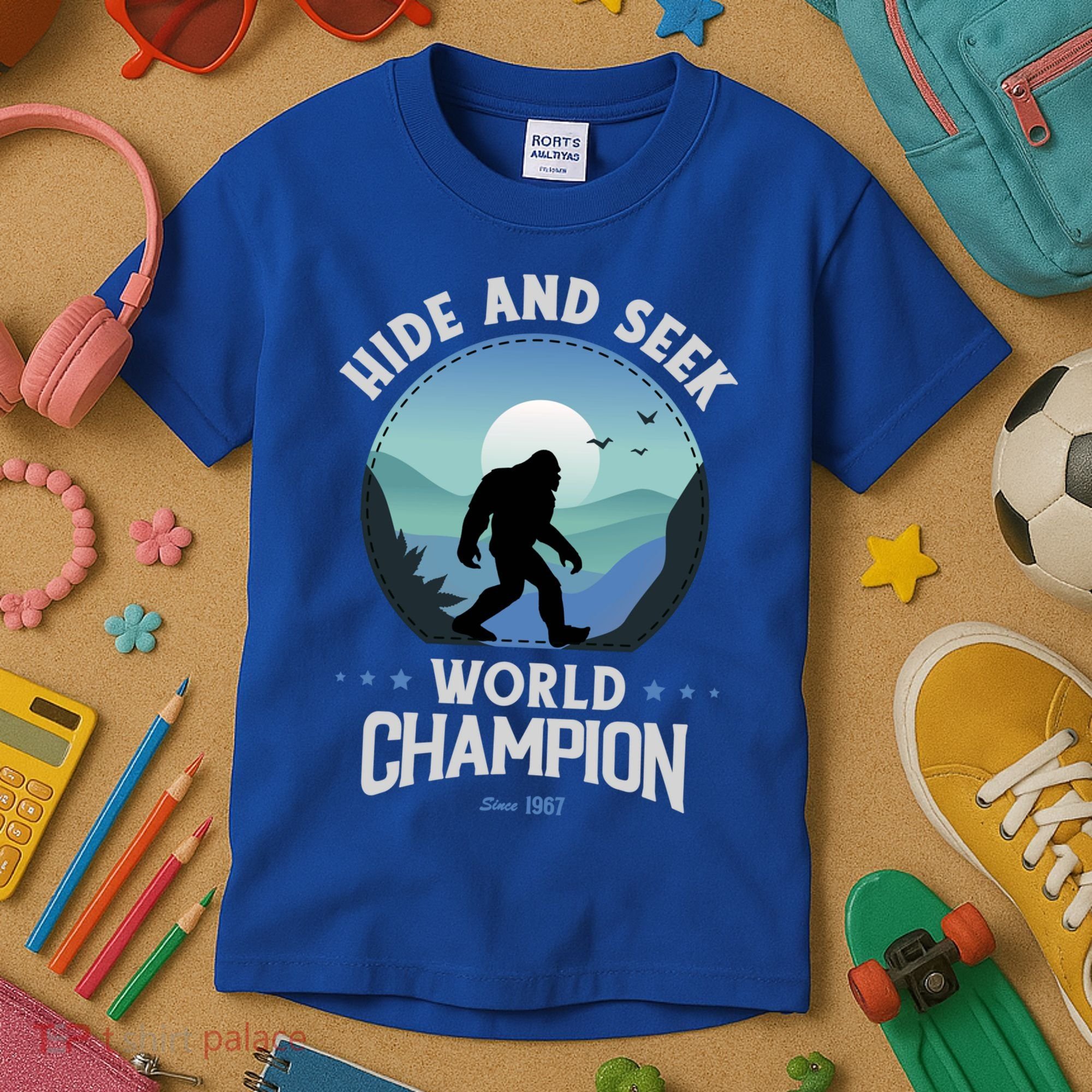 Bigfoogift Hide And Seek Bigfoot Hide And Seek Champion Cool Gift Kids T-Shirt