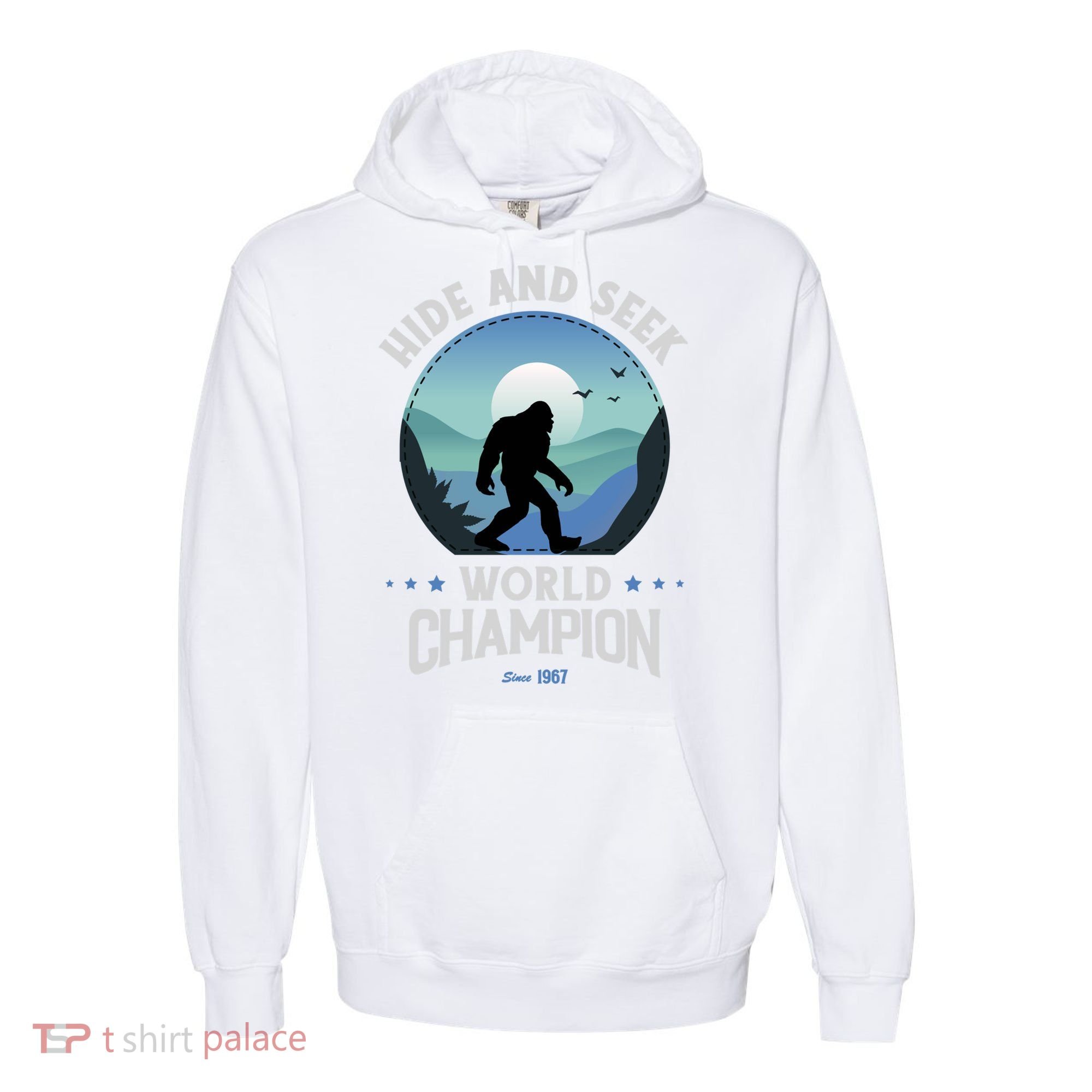 Bigfoogift Hide And Seek Bigfoot Hide And Seek Champion Cool Gift Comfort Colors Garment-Dyed Hooded Sweatshirt