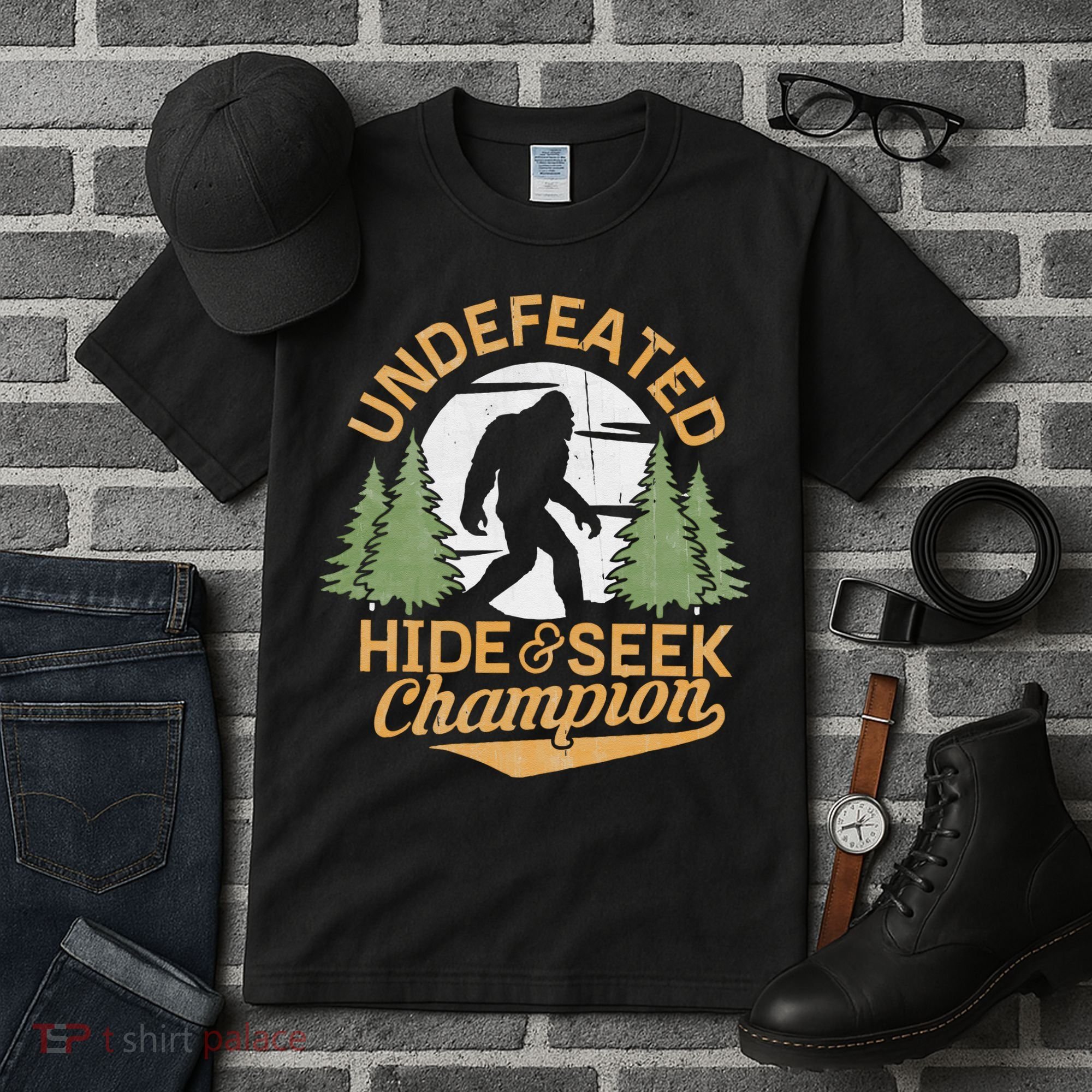Bigfoot Hide And Seek Champion Sasquatch Stuff Tall T-Shirt