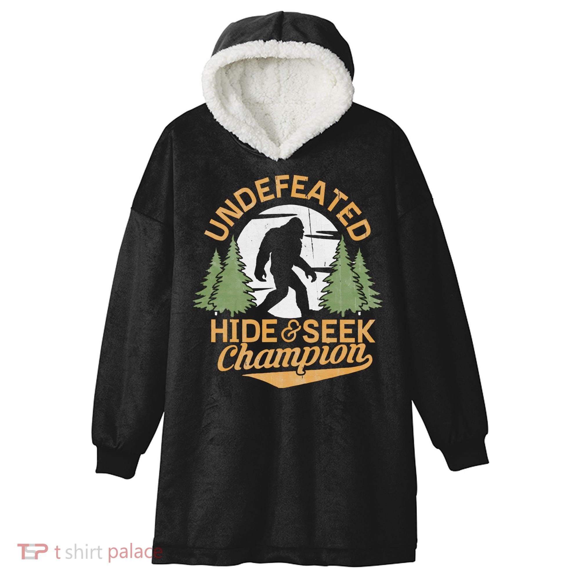 Bigfoot Hide And Seek Champion Sasquatch Stuff Hooded Wearable Blanket