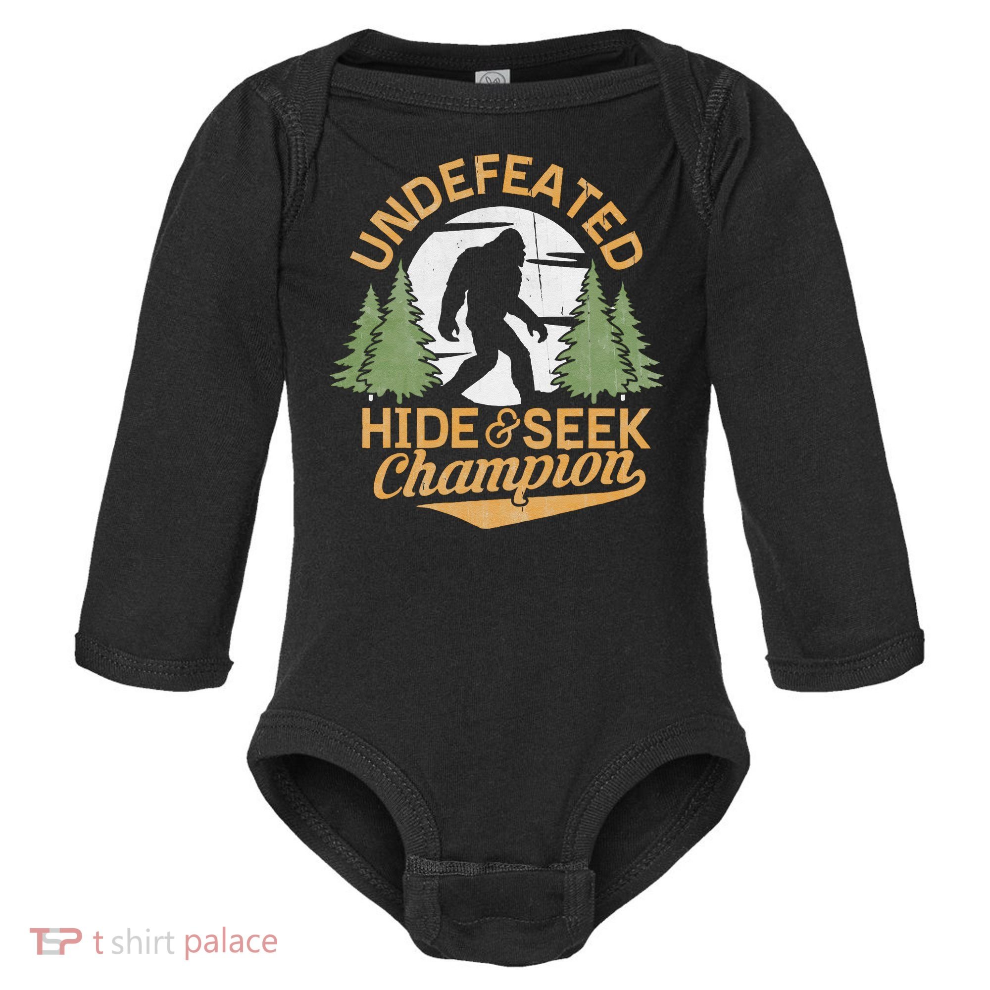 Bigfoot Hide And Seek Champion Sasquatch Stuff Baby Long Sleeve Bodysuit