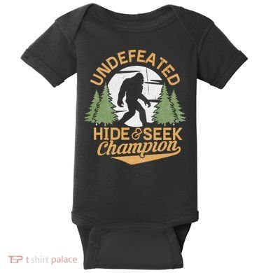 Bigfoot Hide And Seek Champion Sasquatch Stuff Baby Bodysuit