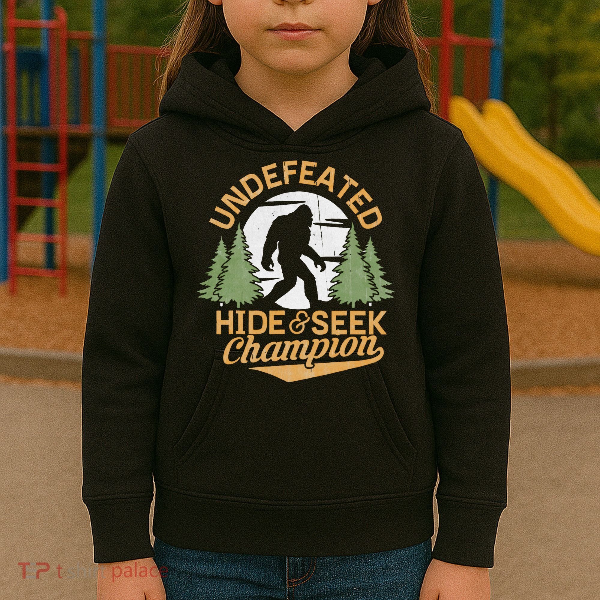 Bigfoot Hide And Seek Champion Sasquatch Stuff Kids Hoodie
