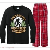 Bigfoot Hide And Seek Champion Sasquatch Stuff Kids Long Sleeve Plaid Pajama Set thumb 0