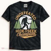 Bigfoot Hide And Seek Champion Sasquatch Stuff Kids Tie-Dye T-Shirt thumb 0