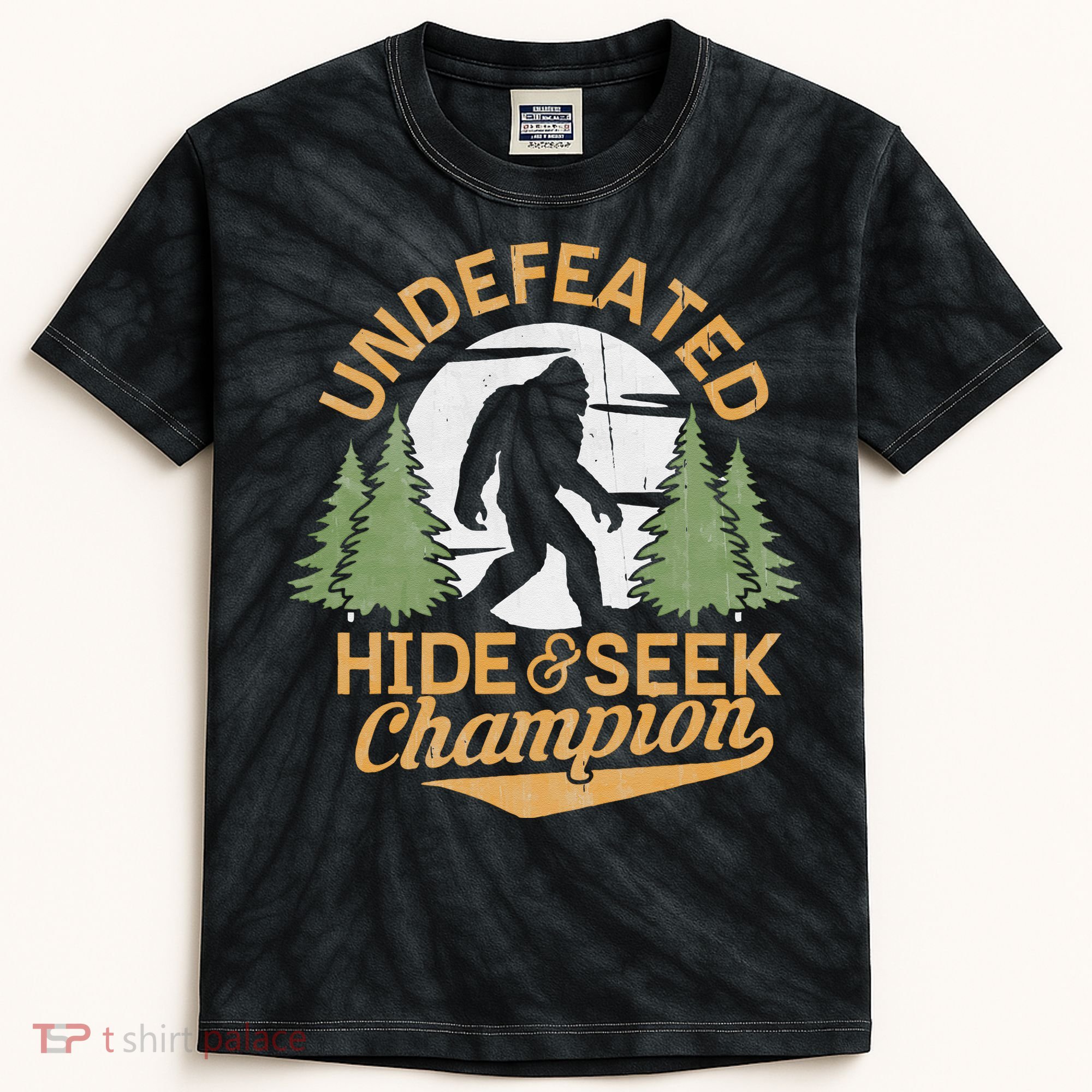 Bigfoot Hide And Seek Champion Sasquatch Stuff Kids Tie-Dye T-Shirt