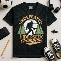 Bigfoot Hide And Seek Champion Sasquatch Stuff Kids Tie-Dye T-Shirt thumb 2