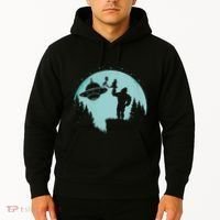 Bigfoot Holding A Cat Funny Alien Riding Ufo Sasquatch Cat Hoodie thumb 2