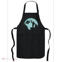 Bigfoot Holding A Cat Funny Alien Riding Ufo Sasquatch Cat Apron thumb 0