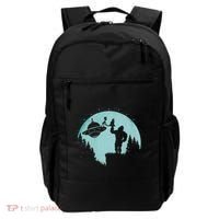 Bigfoot Holding A Cat Funny Alien Riding Ufo Sasquatch Cat Backpack thumb 0