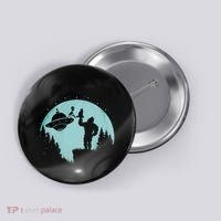 Bigfoot Holding A Cat Funny Alien Riding Ufo Sasquatch Cat Button thumb 0