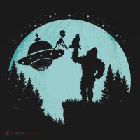 Bigfoot Holding A Cat Funny Alien Riding Ufo Sasquatch Cat Polo thumb 3
