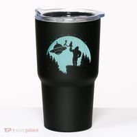 Bigfoot Holding A Cat Funny Alien Riding Ufo Sasquatch Cat Tumbler thumb 0