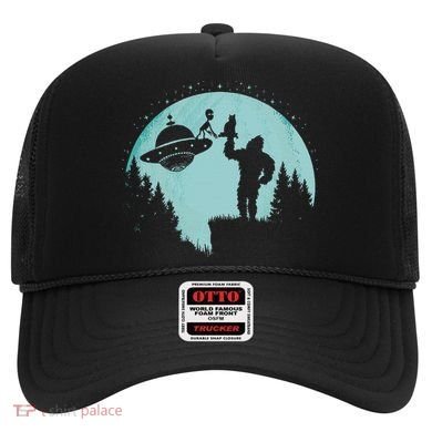 Bigfoot Holding A Cat Funny Alien Riding Ufo Sasquatch Cat Hat