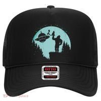 Bigfoot Holding A Cat Funny Alien Riding Ufo Sasquatch Cat Hat thumb 0
