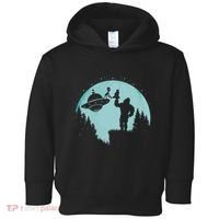 Bigfoot Holding A Cat Funny Alien Riding Ufo Sasquatch Cat Toddler Hoodie thumb 0