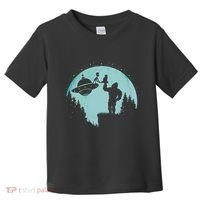 Bigfoot Holding A Cat Funny Alien Riding Ufo Sasquatch Cat Toddler T-Shirt thumb 0