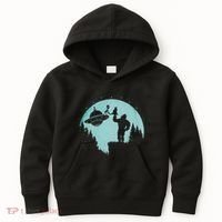Bigfoot Holding A Cat Funny Alien Riding Ufo Sasquatch Cat Kids Hoodie thumb 0