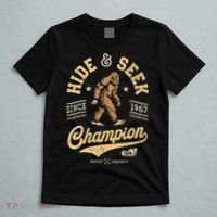 Bigfoot Hide And Seek Champion Funny Sasquatch Retro Vintage T-Shirt thumb 5