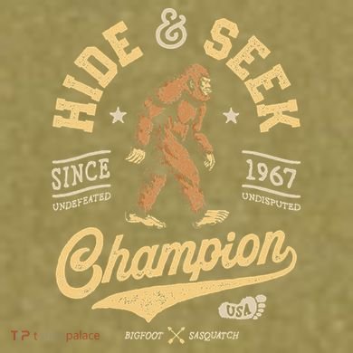 Bigfoot Hide And Seek Champion Funny Sasquatch Retro Vintage Garment-Dyed Women's Muscle Tee