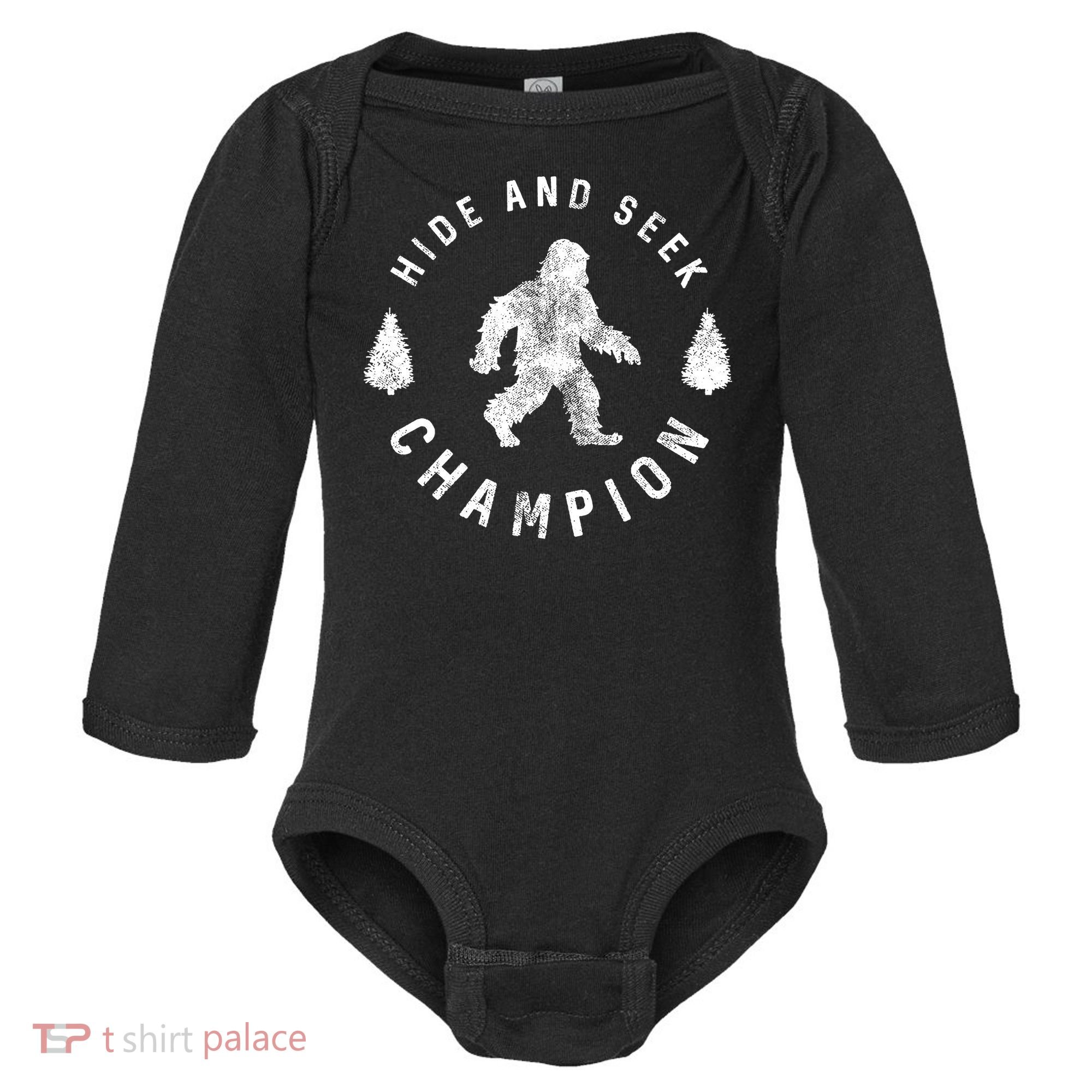 Bigfoot Hide And Seek Champion Baby Long Sleeve Bodysuit