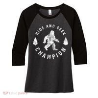 Bigfoot Hide And Seek Champion Women's Tri-Blend 3/4-Sleeve Raglan Shirt thumb 0