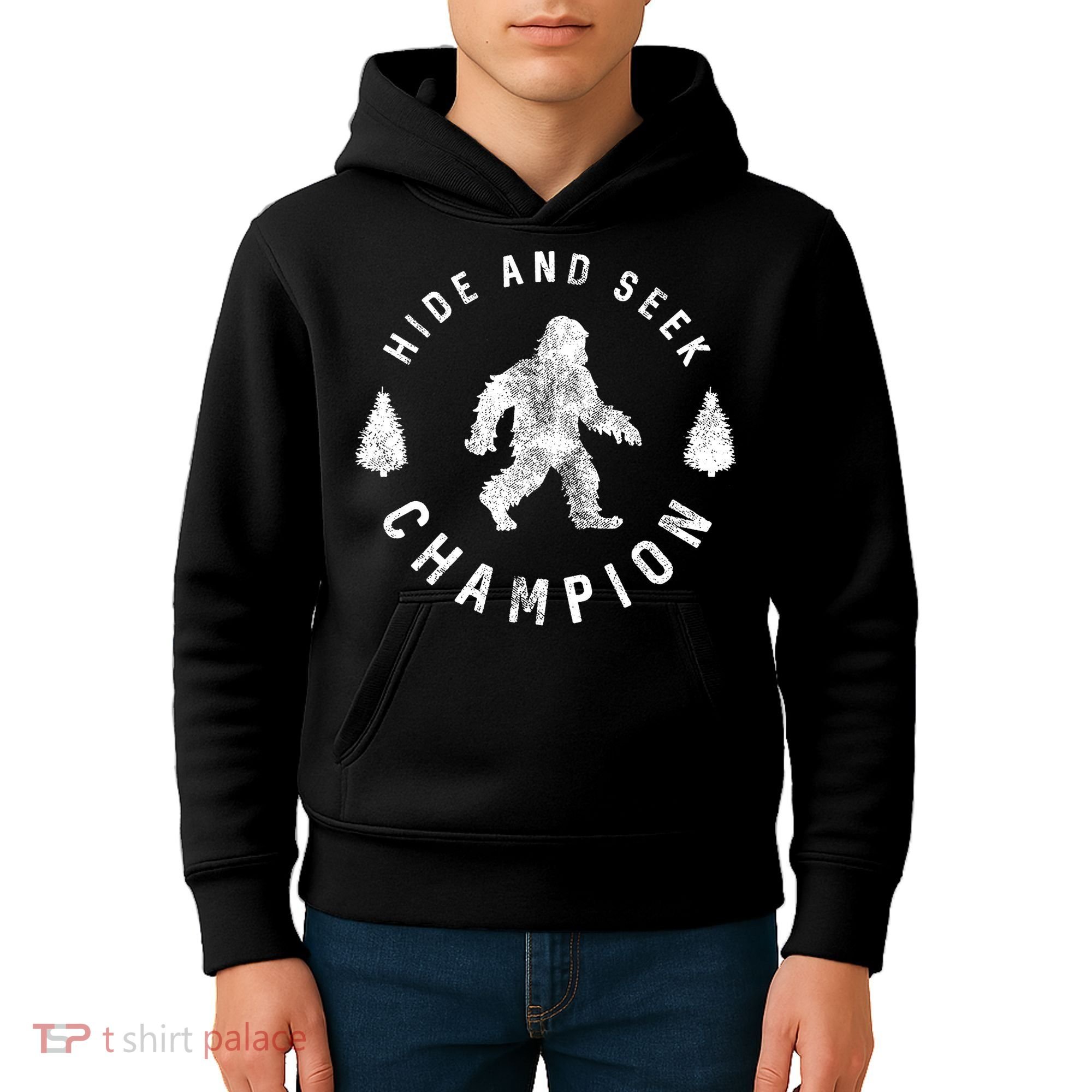 Bigfoot Hide And Seek Champion Kids Hoodie