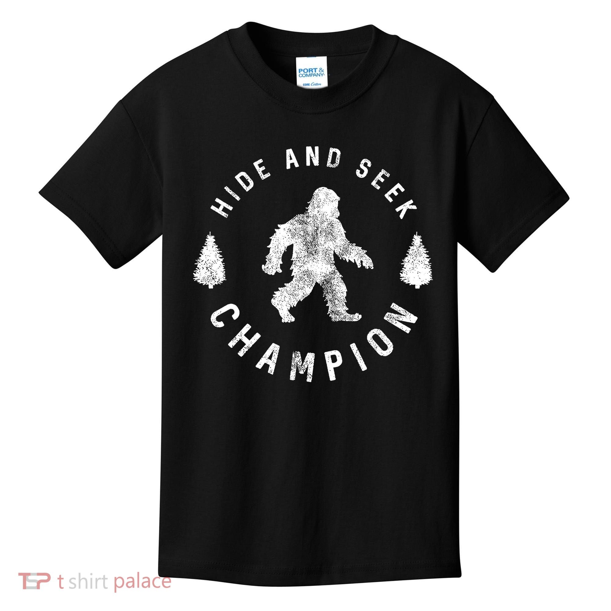 Bigfoot Hide And Seek Champion Kids T-Shirt