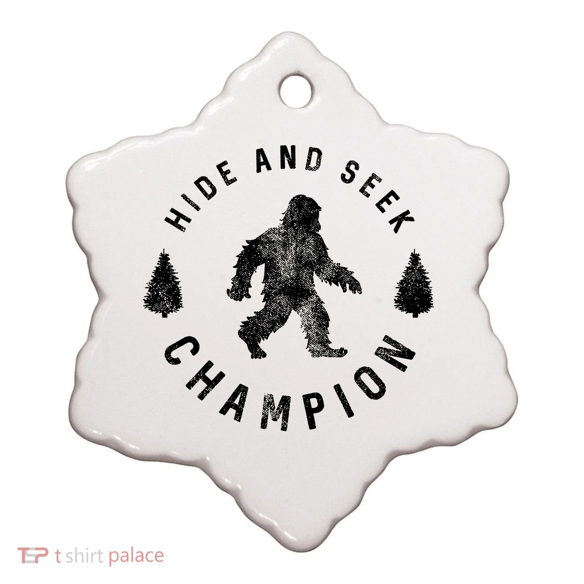 Bigfoot Hide And Seek Champion Ceramic Ornament