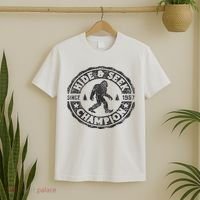 Bigfoot Hide And Seek Champion Funny Sasquatch Retro Vintage T-Shirt thumb 2