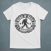 Bigfoot Hide And Seek Champion Funny Sasquatch Retro Vintage T-Shirt thumb 5