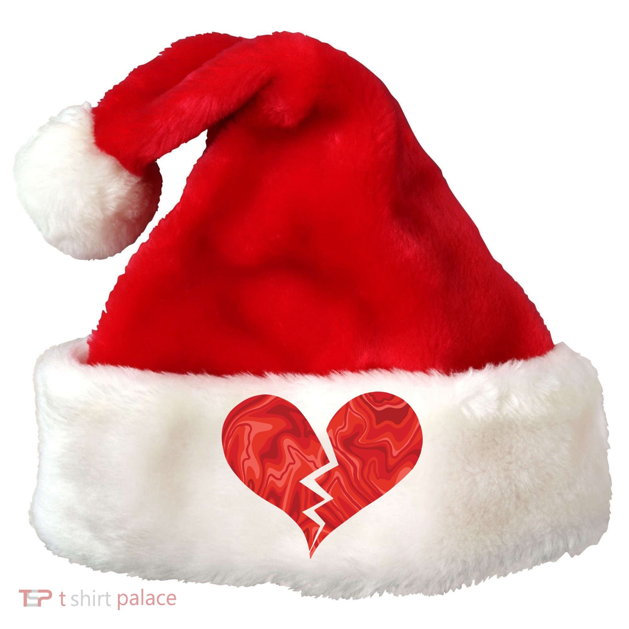 Broken Heart Anti Valentine Santa Hat