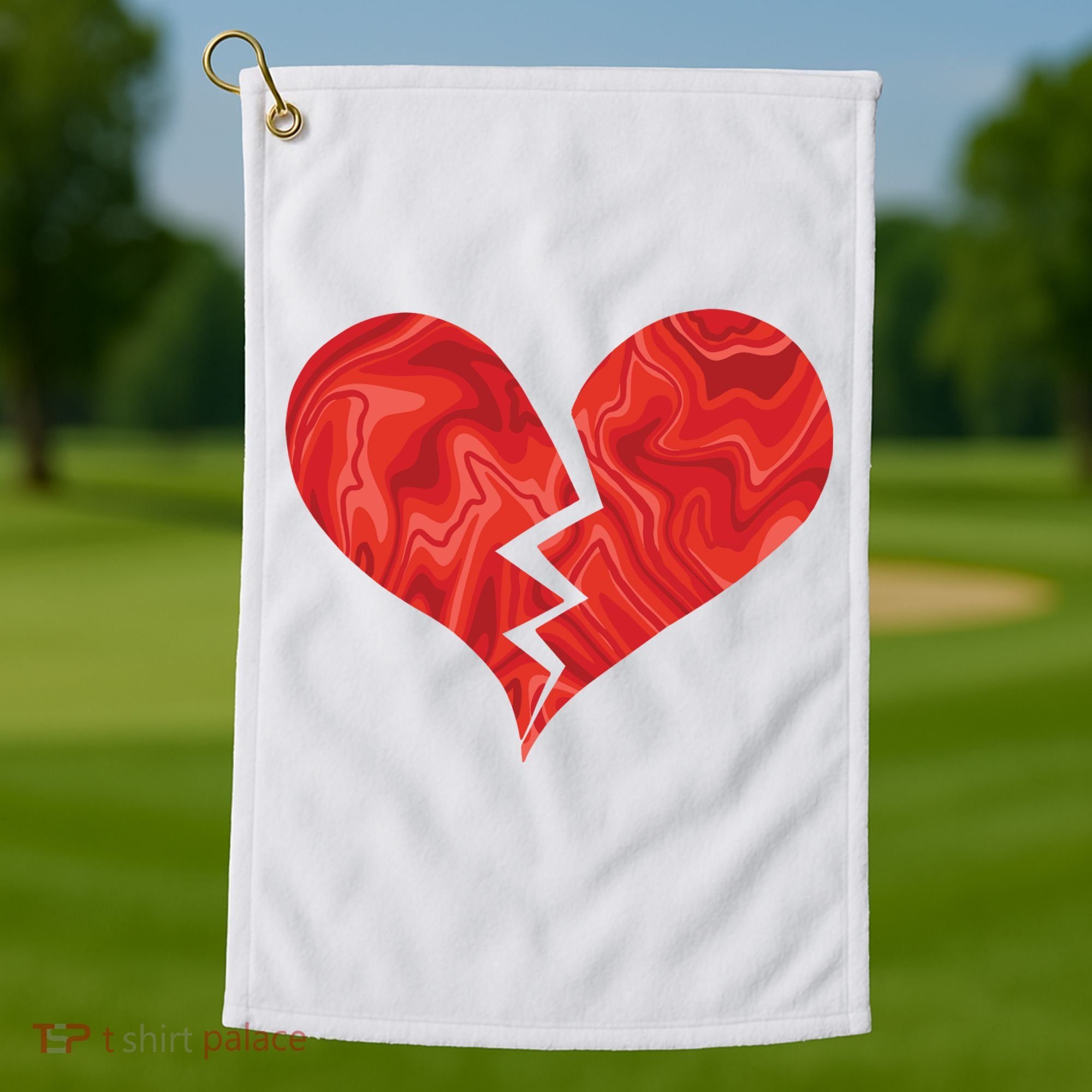 Broken Heart Anti Valentine Golf Towel