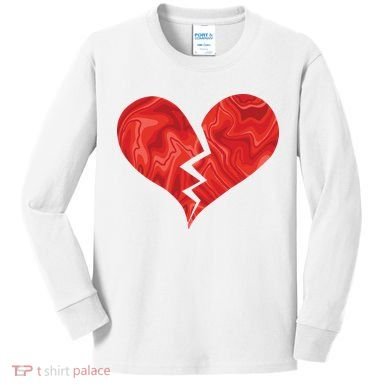 Broken Heart Anti Valentine Kids Long Sleeve Shirt