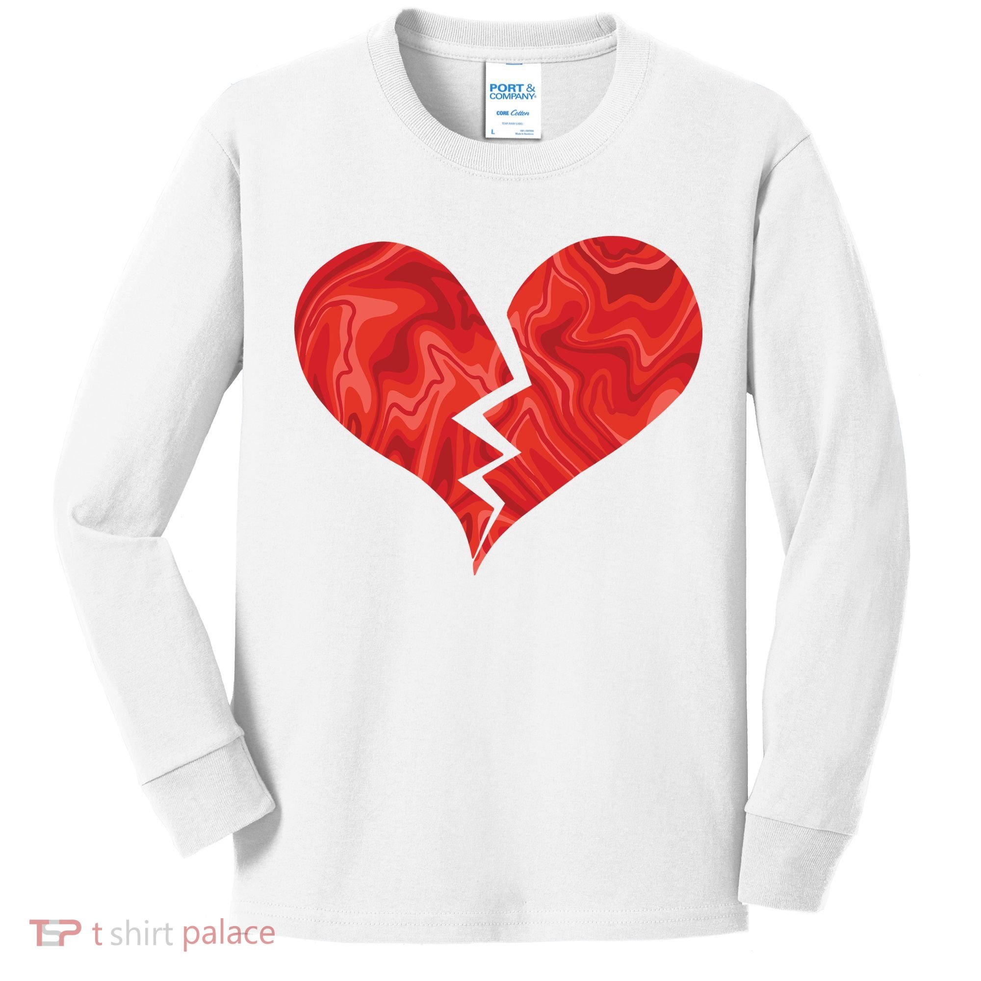 Broken Heart Anti Valentine Kids Long Sleeve Shirt