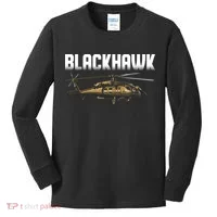 Blackhawk Helicopter Aircraft Kids Long Sleeve Shirt thumb 0