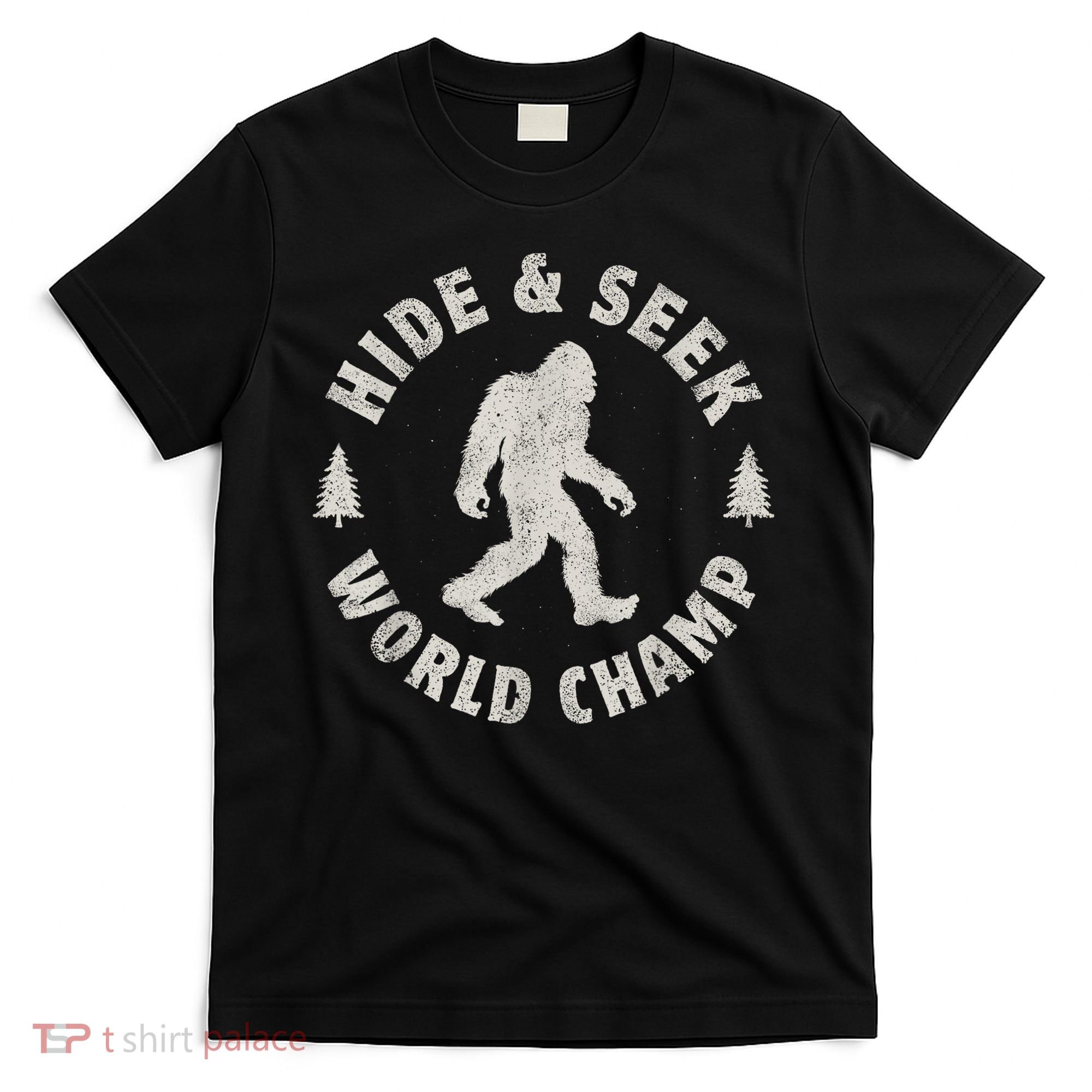 Bigfoot Hide And Seek World Champion Sasquatch Retro Vintage T-Shirt
