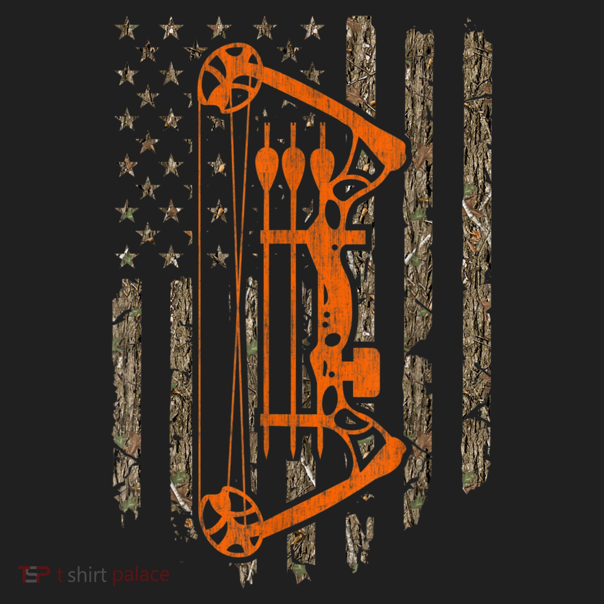 Bow Hunting American Flag Hunter Archery Tree Camouflage Women's Sweatshirt