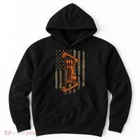 Bow Hunting American Flag Hunter Archery Tree Camouflage Hoodie thumb 0