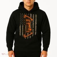Bow Hunting American Flag Hunter Archery Tree Camouflage Hoodie thumb 2