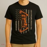 Bow Hunting American Flag Hunter Archery Tree Camouflage T-Shirt thumb 3