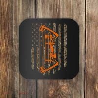 Bow Hunting American Flag Hunter Archery Tree Camouflage Coaster thumb 0