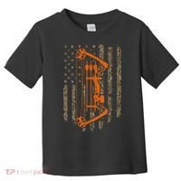 Bow Hunting American Flag Hunter Archery Tree Camouflage Toddler T-Shirt thumb 0
