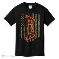 Bow Hunting American Flag Hunter Archery Tree Camouflage Kids T-Shirt thumb 0