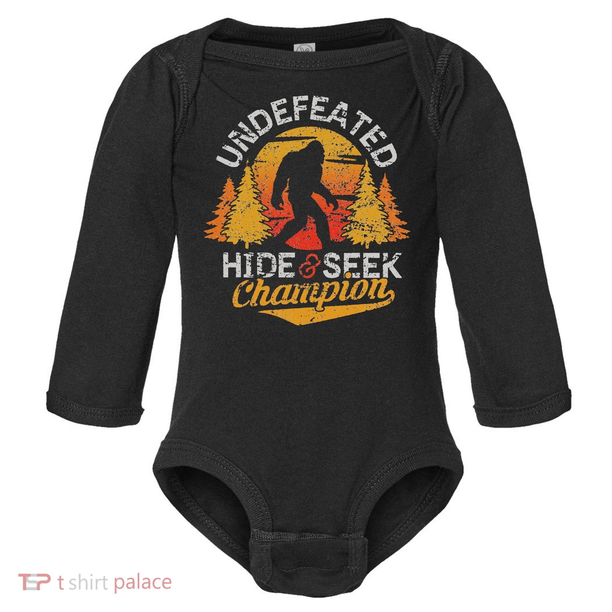 Bigfoot Hide and Seek Champion Sasquatch Baby Long Sleeve Bodysuit