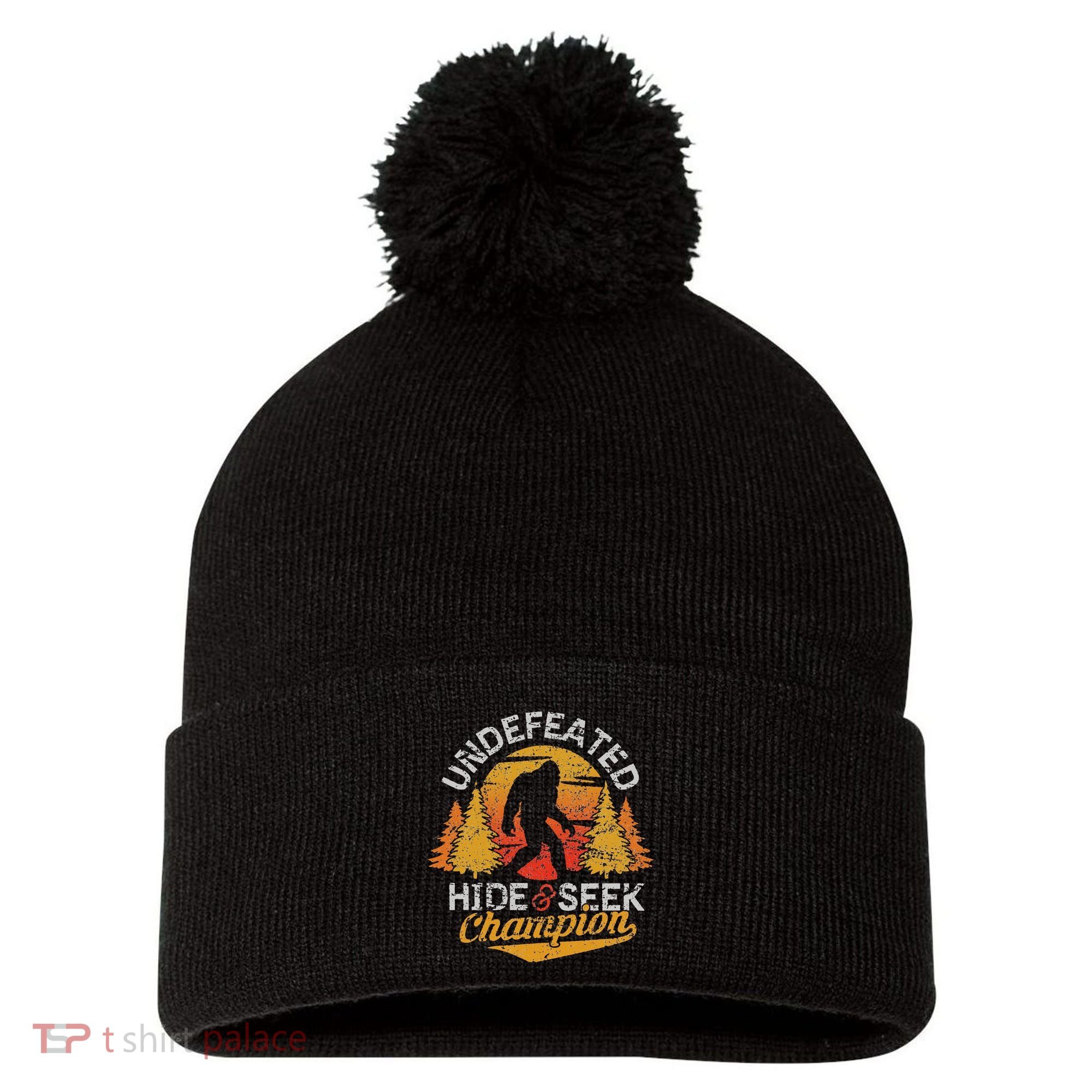 Bigfoot Hide and Seek Champion Sasquatch Pom Pom 12in Knit Beanie