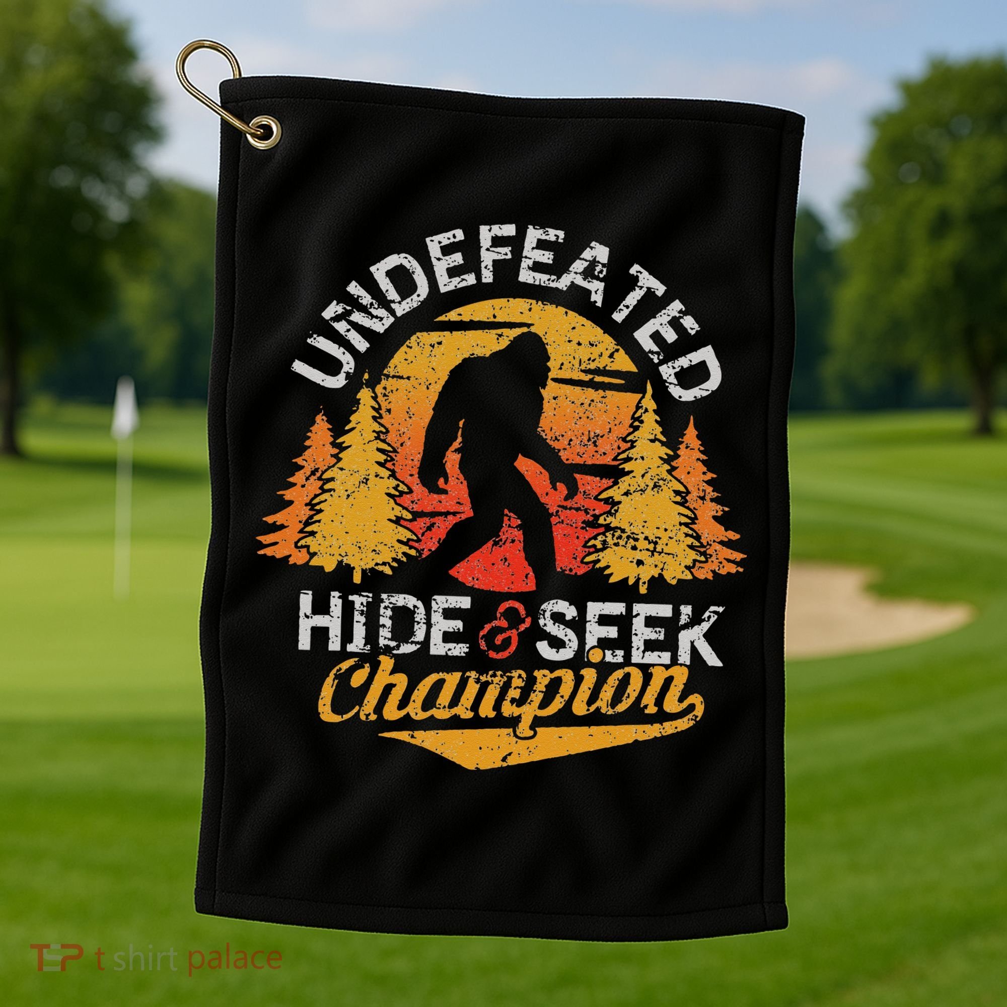Bigfoot Hide and Seek Champion Sasquatch Golf Towel