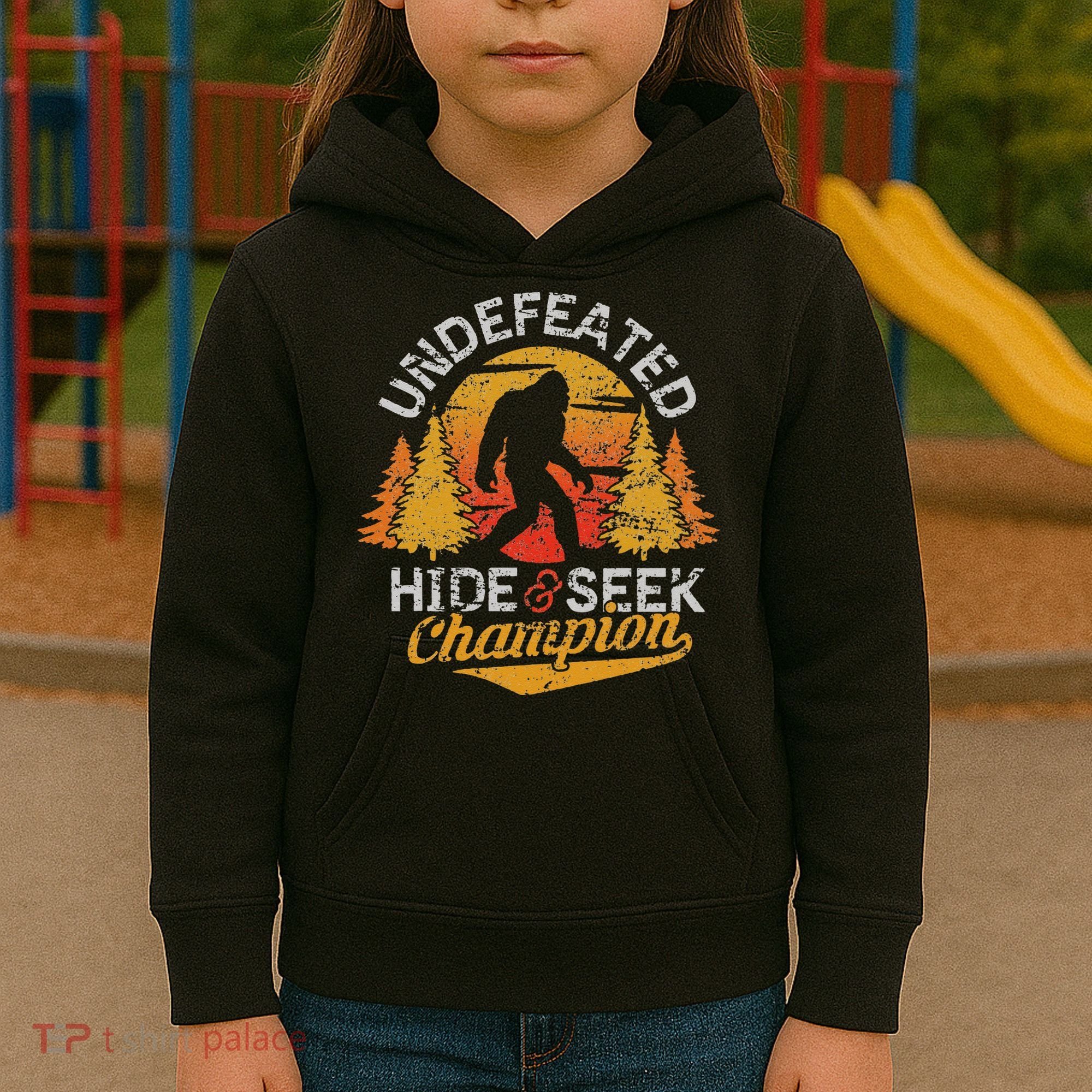 Bigfoot Hide and Seek Champion Sasquatch Kids Hoodie