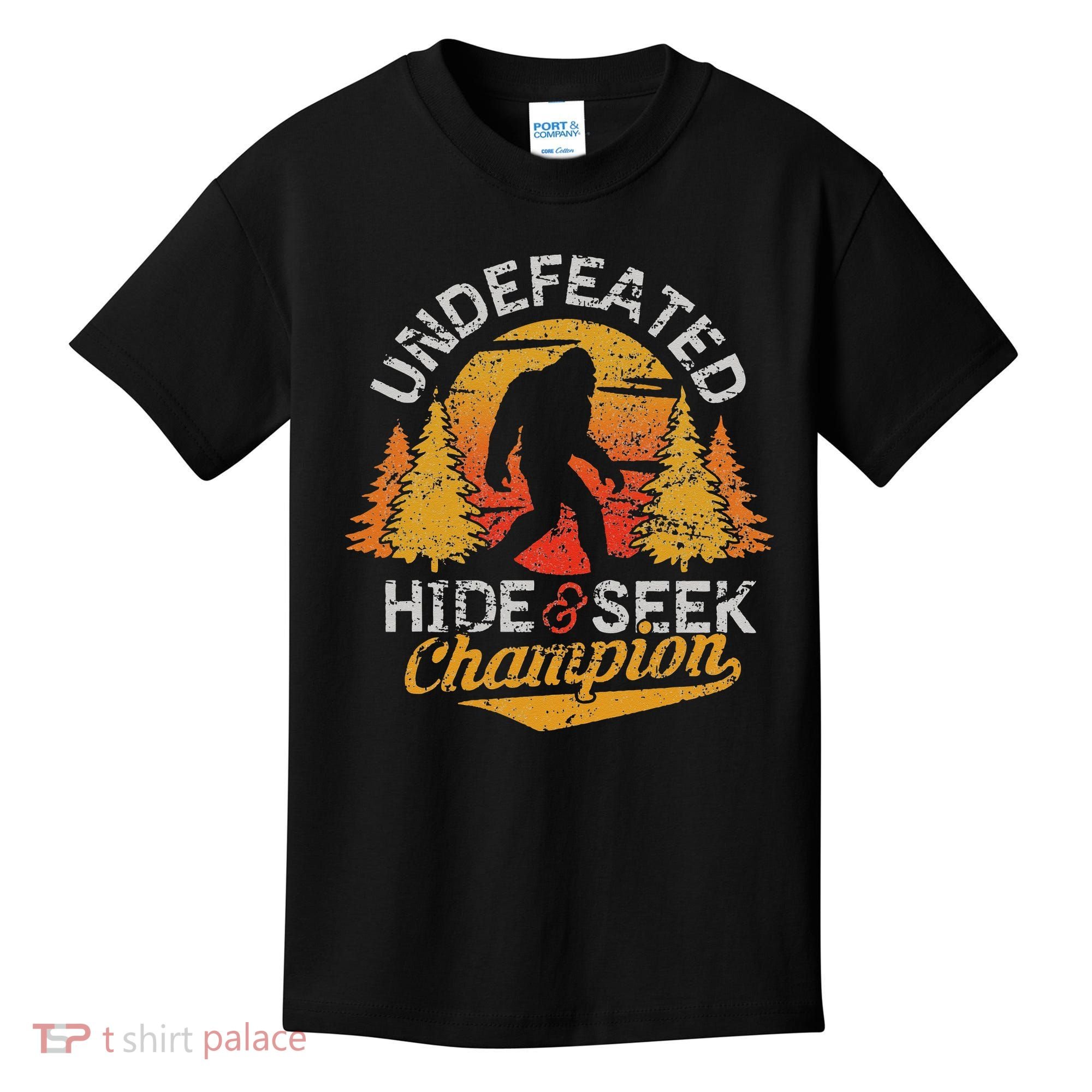 Bigfoot Hide and Seek Champion Sasquatch Kids T-Shirt