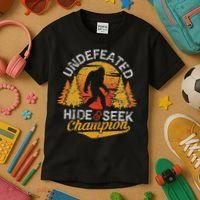 Bigfoot Hide and Seek Champion Sasquatch Kids T-Shirt thumb 3